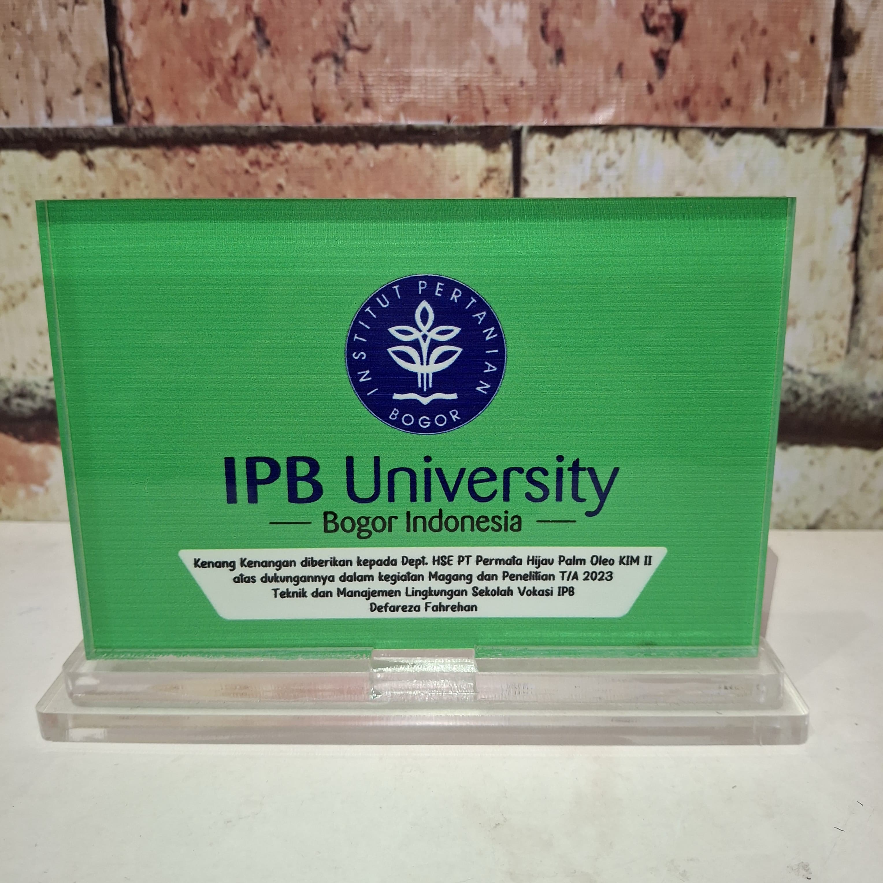 Plaque/Plakat IPB BOGOR